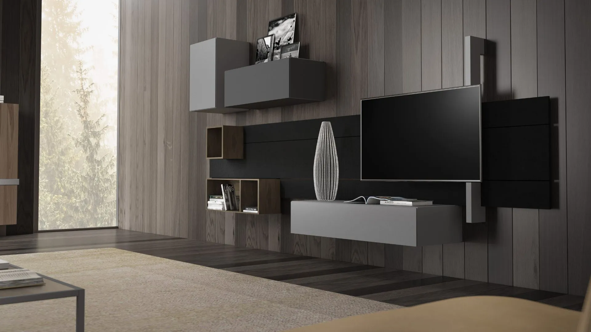 Parete Attrezzata mobili sospesi