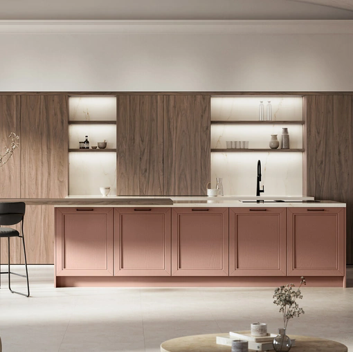 Cucina Classica con isola Opera 01 in laccato e laminato di Arredo3