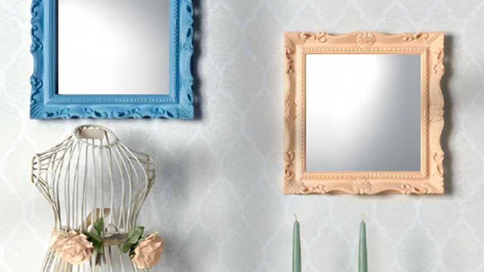 Specchio Adone con cornice in legno laccato de La Vetreria