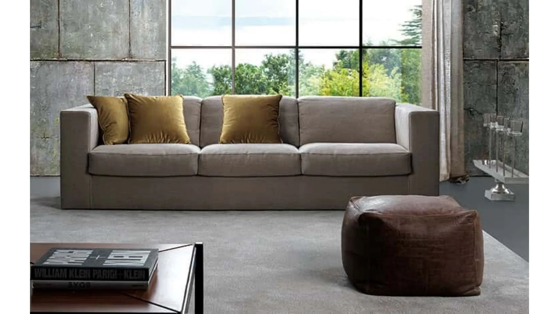 Pouf Soft in pelle di Barzaghi Salotti