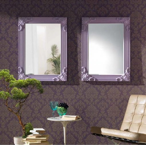 Specchio Vanity con cornice in legno laccato de La Vetreria