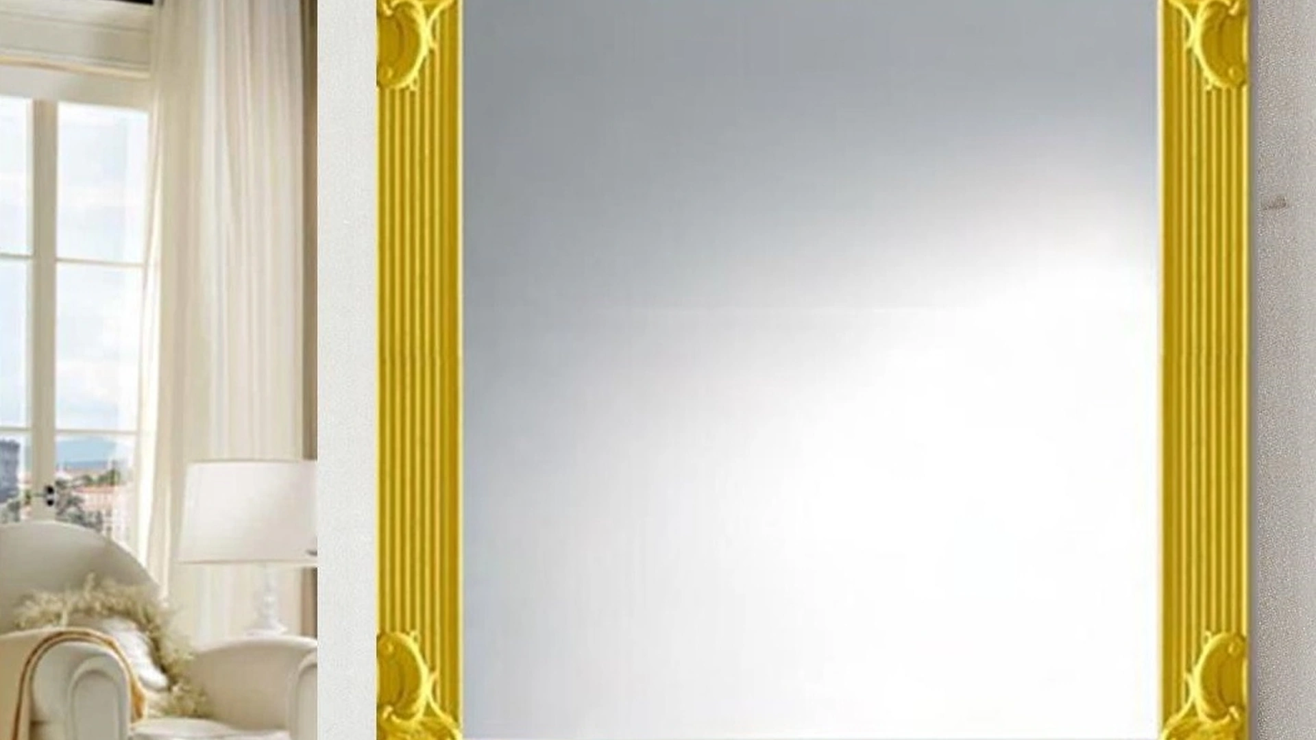 Specchio Vanity con cornice in legno laccato de La Vetreria