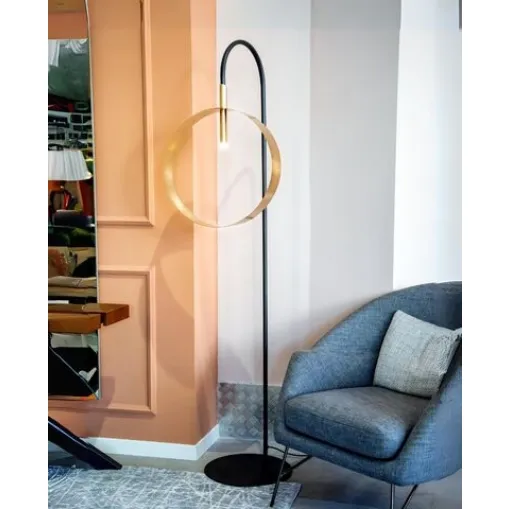 Lampada Led Loop PT in metallo verniciato grafite di Riflessi