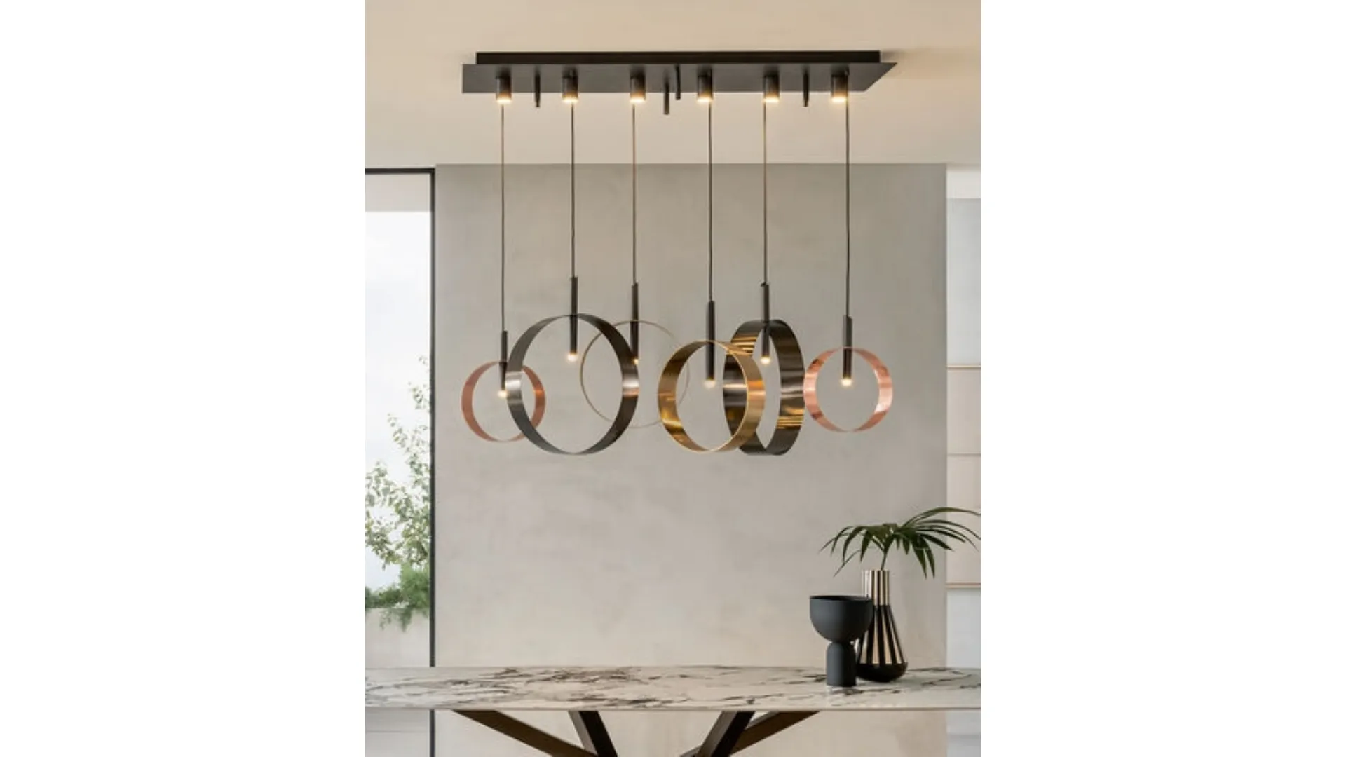Lampada a sospensione Led Loop S6 di Riflessi