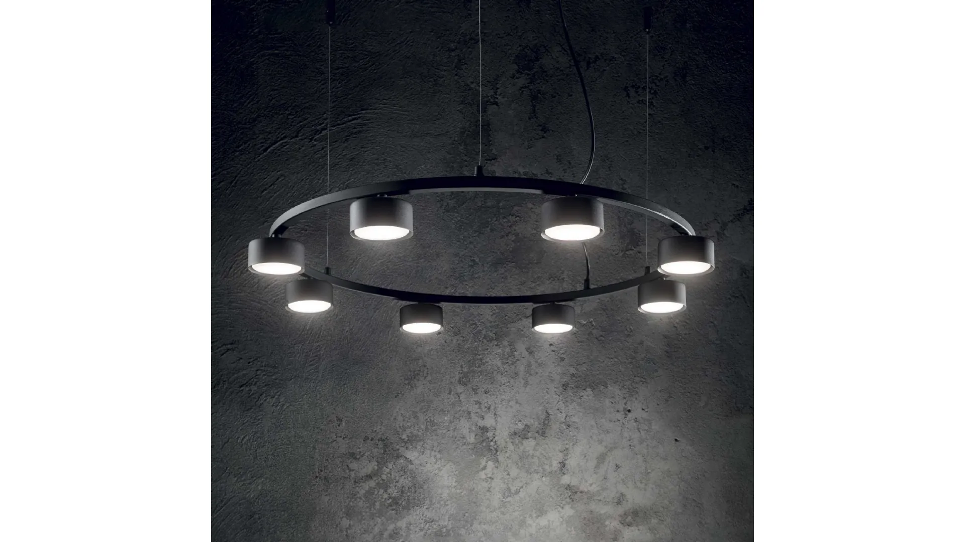 Lampada a sospensione Minor Round in metallo con sorgenti luminose a led di Ideal Lux