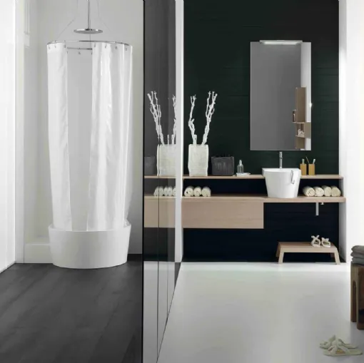 Mobile da Bagno sospeso in rovere ecru Canestro 05 di Novello