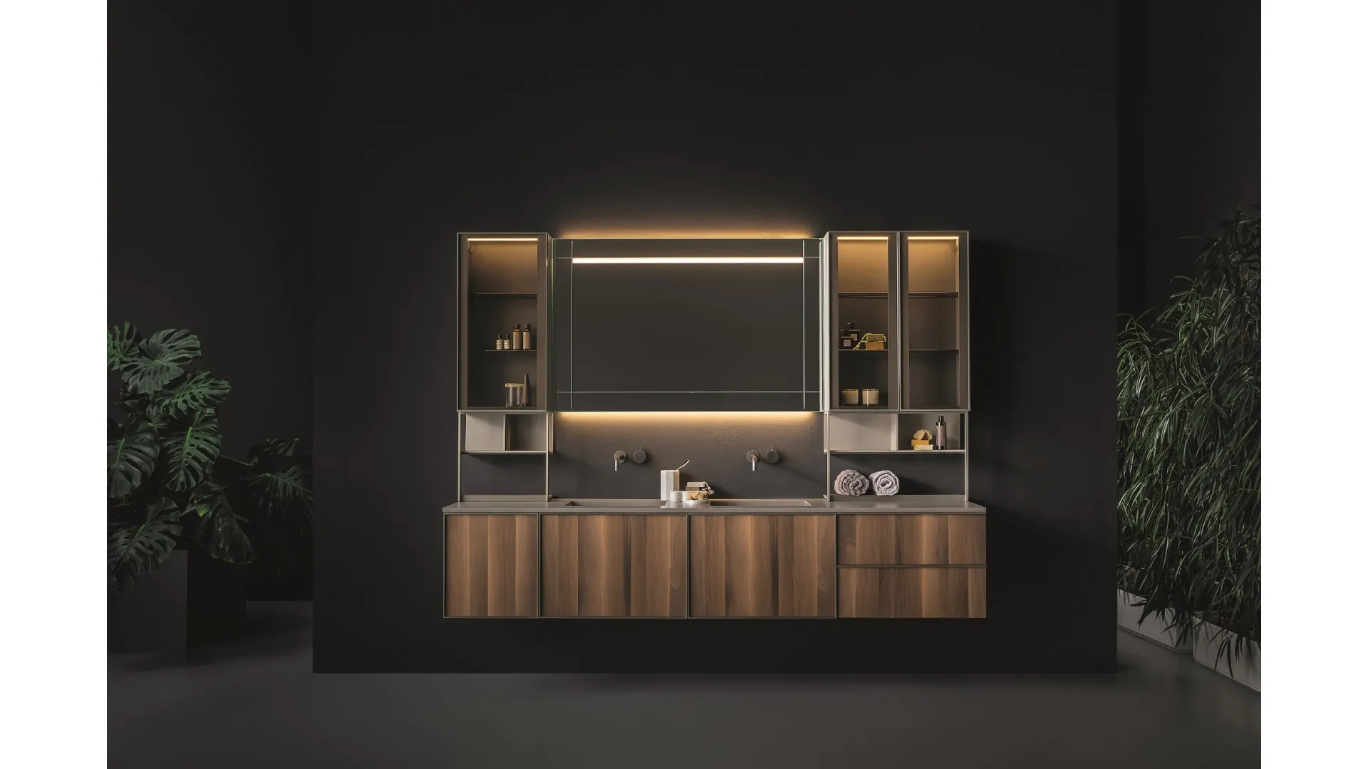 Mobile da Bagno in noce affumicato Quari 02 di Novello
