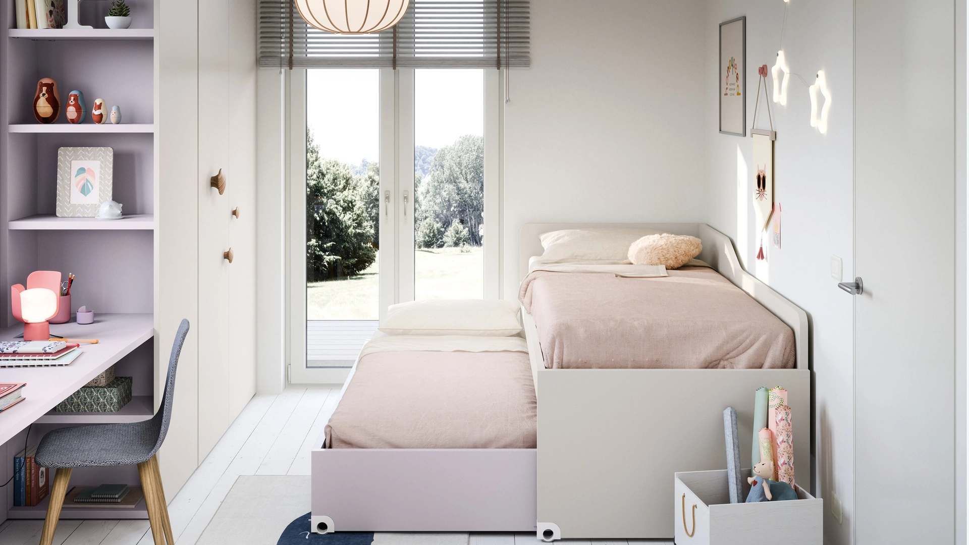 Cameretta Salvaspazio con Letti Rialzati di Nidi