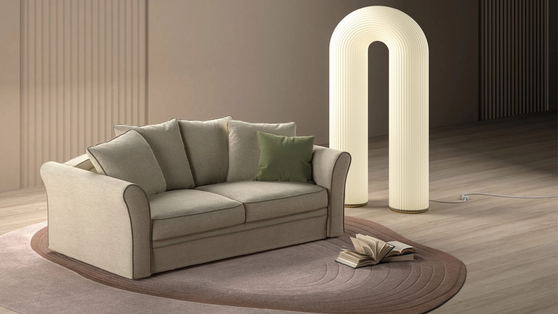 Divano letto classico Airon di Biba Salotti