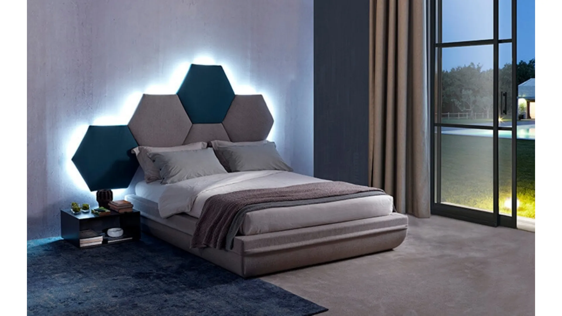 Letto Alain bed in tessuto imbottito di Barzaghi Salotti