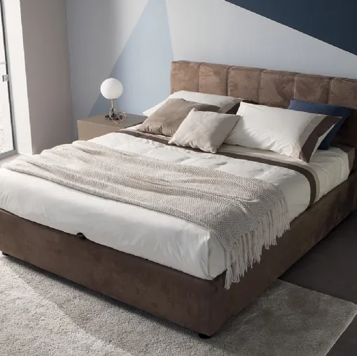 Letto con testiera trapuntata e box contenitore Bret di Essedue