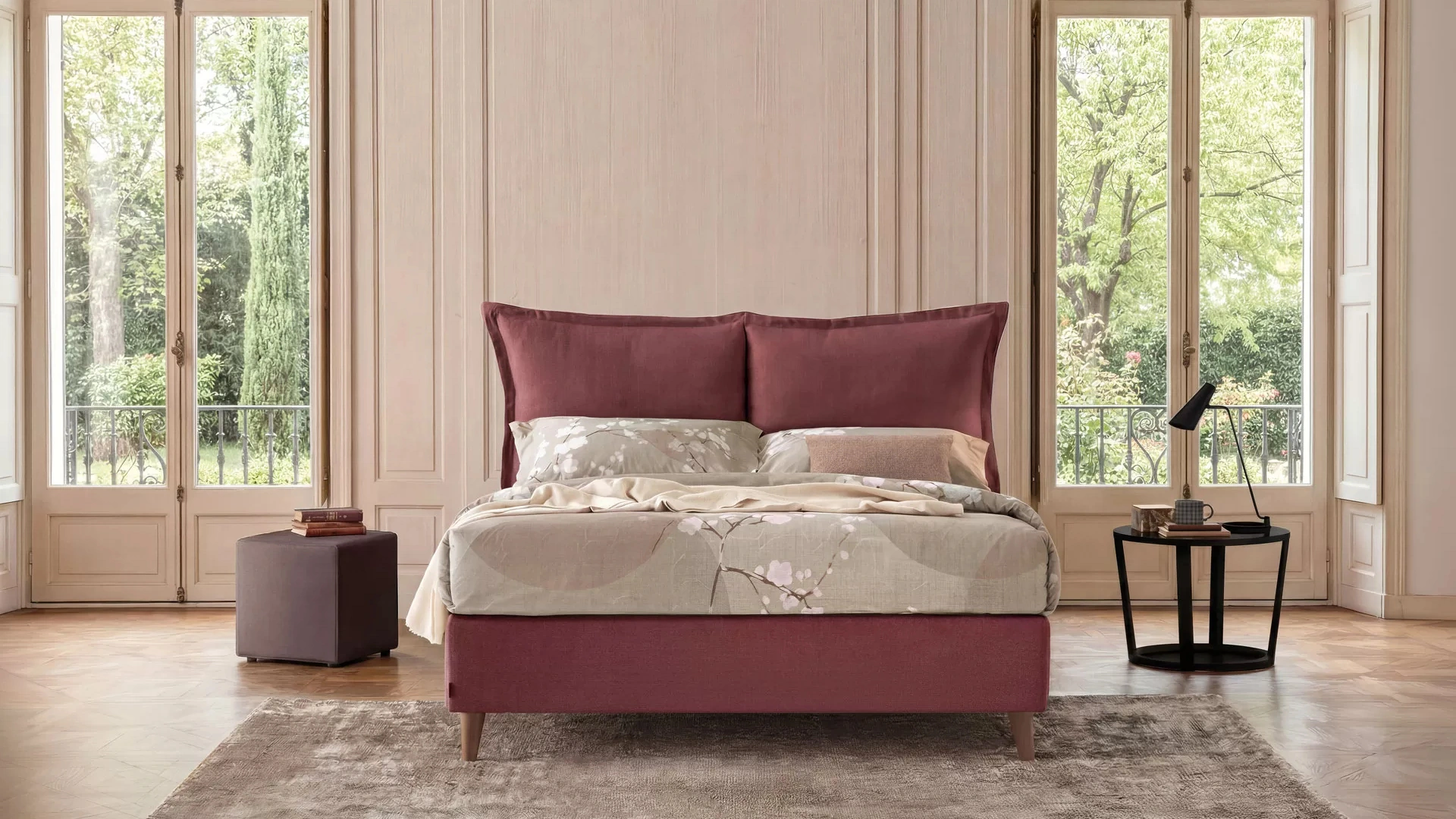 Letto matrimoniale Mariposa con contenitore di Oggioni