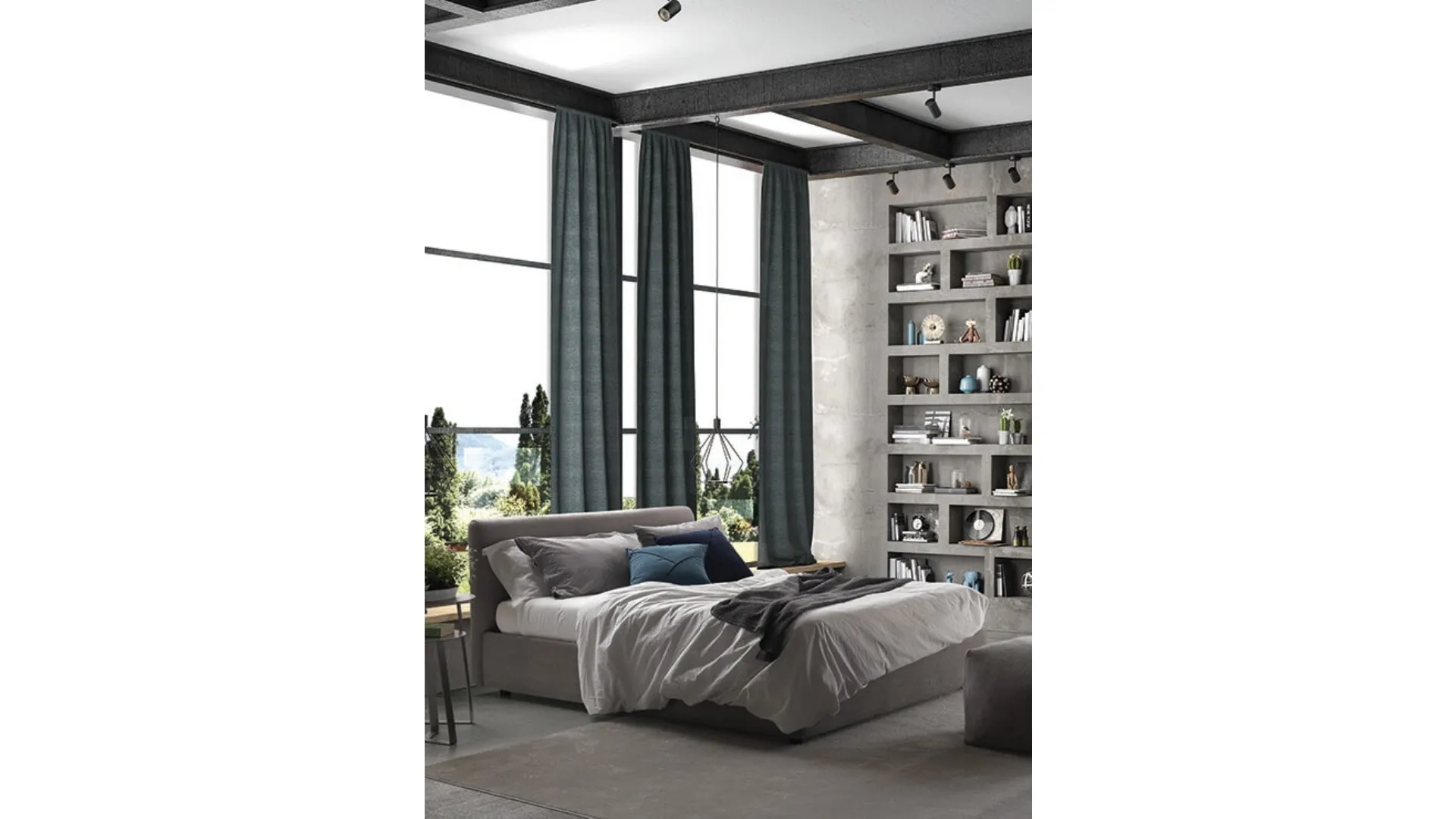 Letto Oriente in tessuto imbottito di Barzaghi Salotti