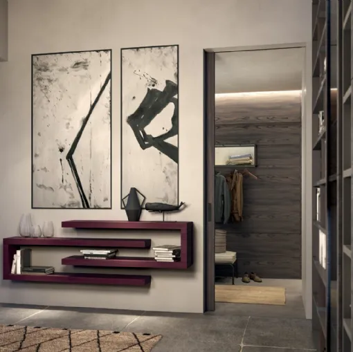 Mobile ingresso Side CF 018 in laccato Acquerello Prugna di Fimar