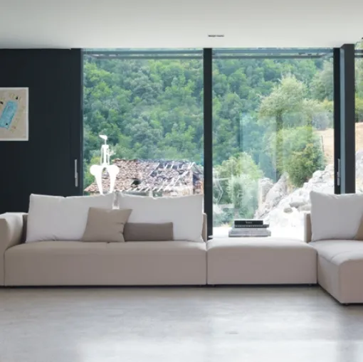 Divano Joy di design e componibile in tessuto di Biba salotti
