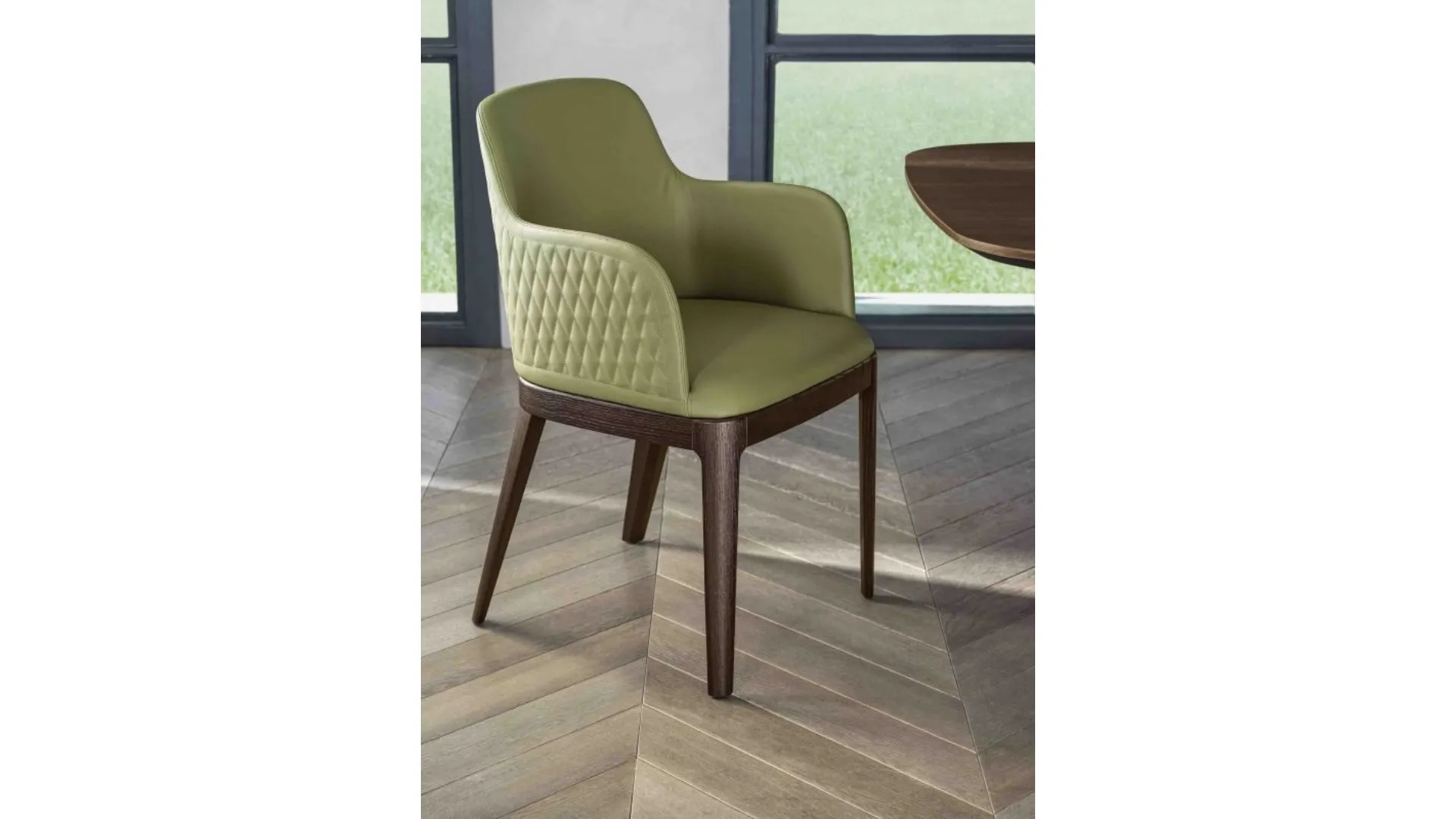 Sedia Margot rivestita in pelle di Bontempi