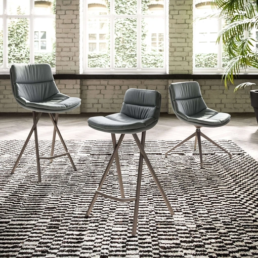 Sgabello imbottito Milo di Ozzio