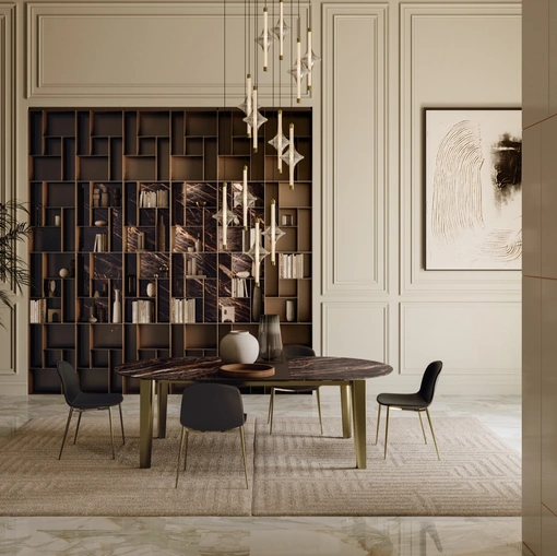 Tavolo allungabile Etro XXL in SuperMarmo di Bontempi