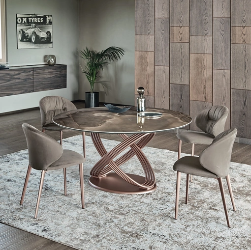 Tavolo Fusion Rotondo in SuperMarmo di Bontempi