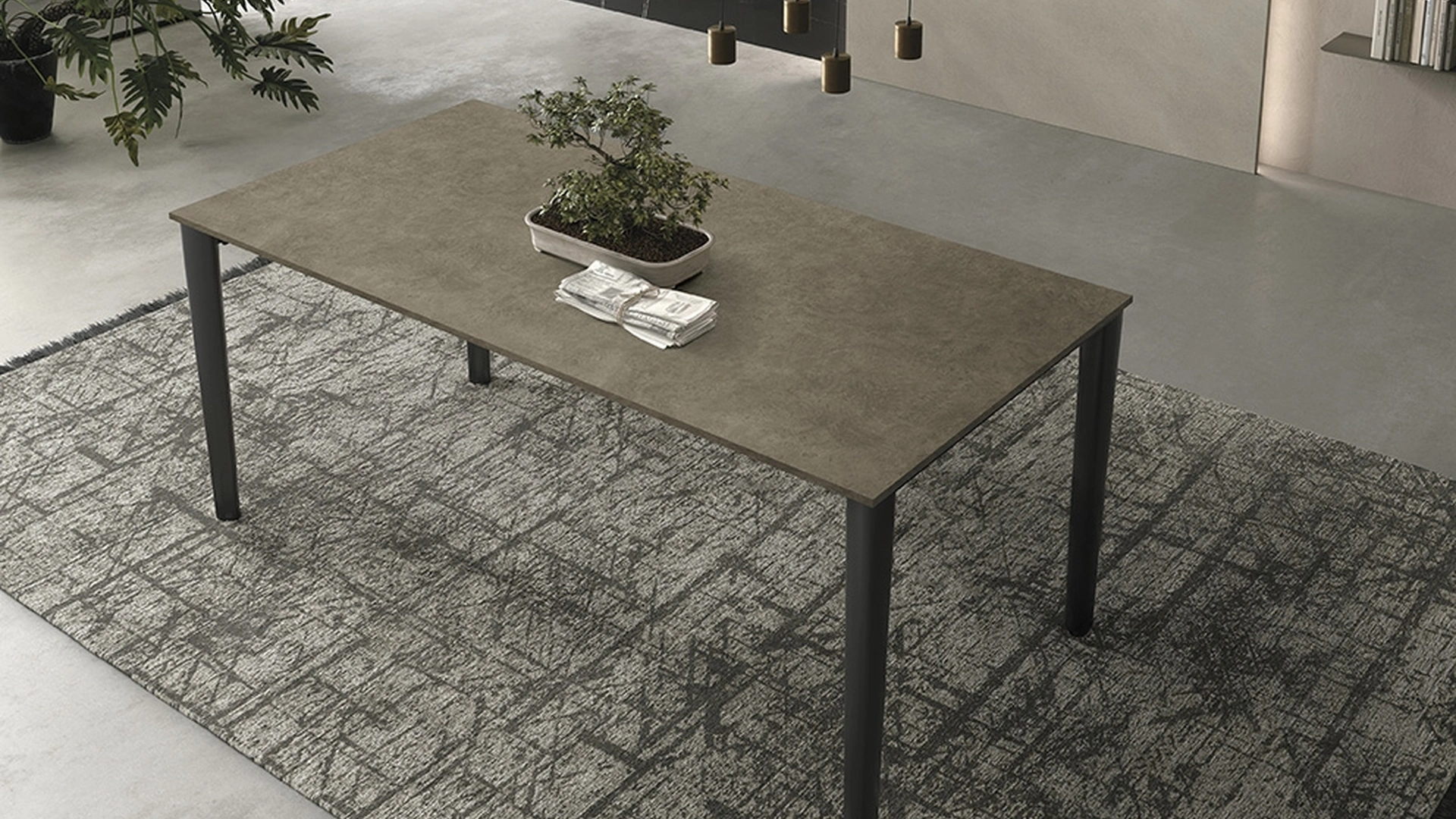 Tavolo fisso Yago in ceramica fokos terra di Sedit