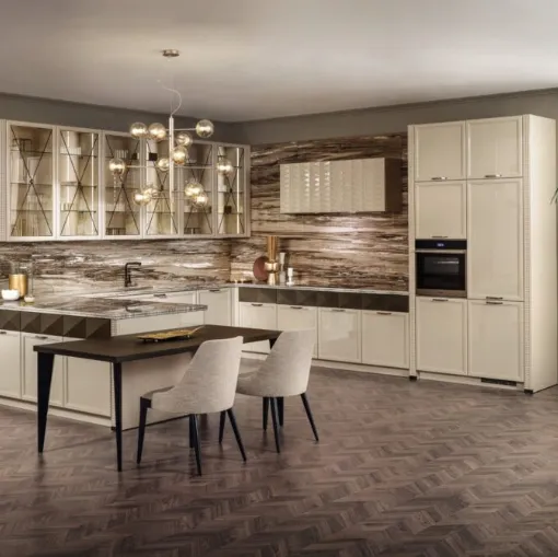 Cucina Classica con penisola Luxury Glam di Aster Cucine