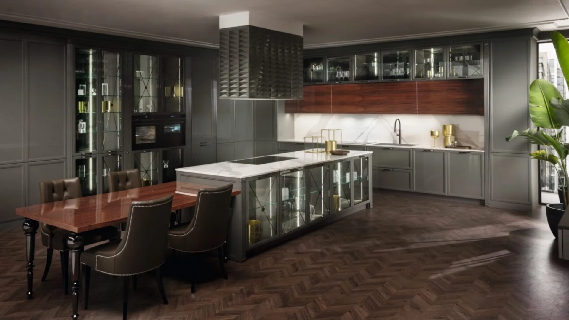 Cucina Classica con isola Luxury Glam di Aster Cucine
