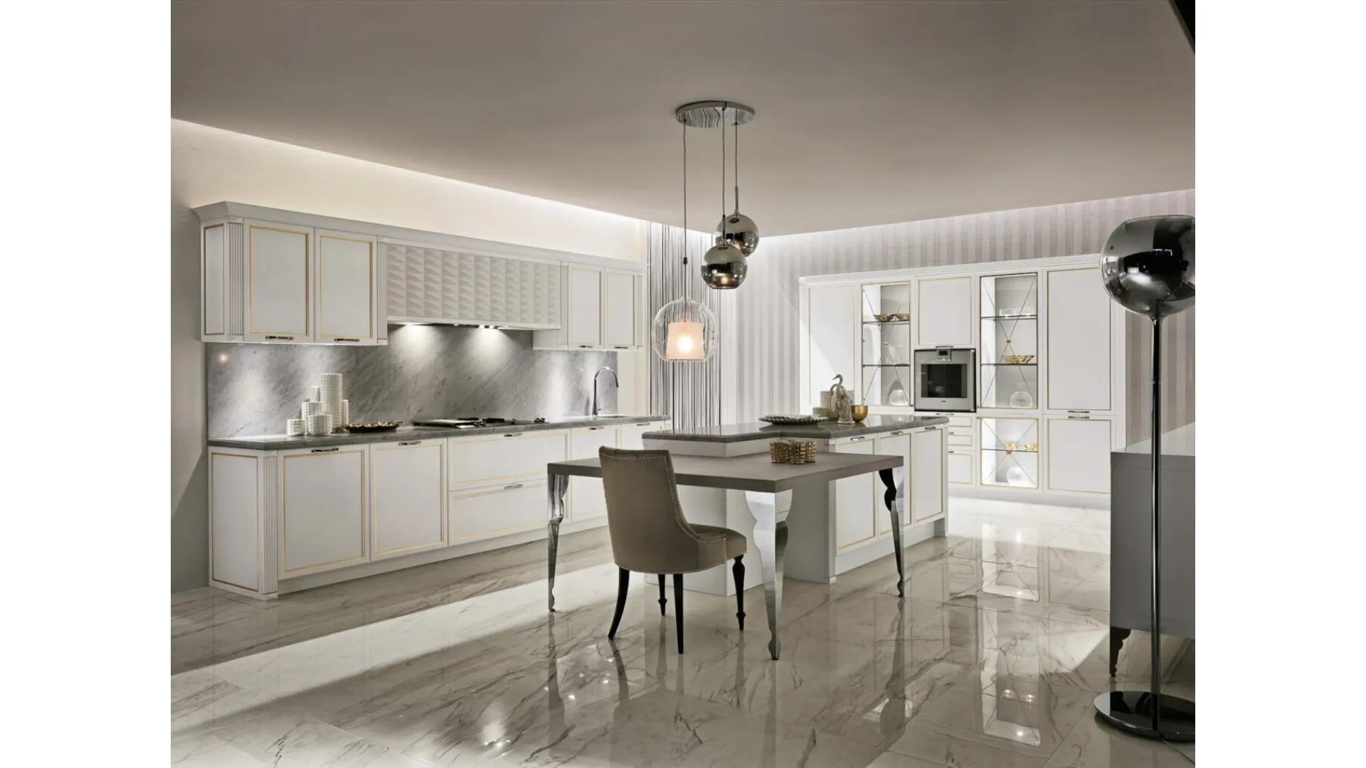 Cucina Classica con isola Luxury Glam di Aster Cucine