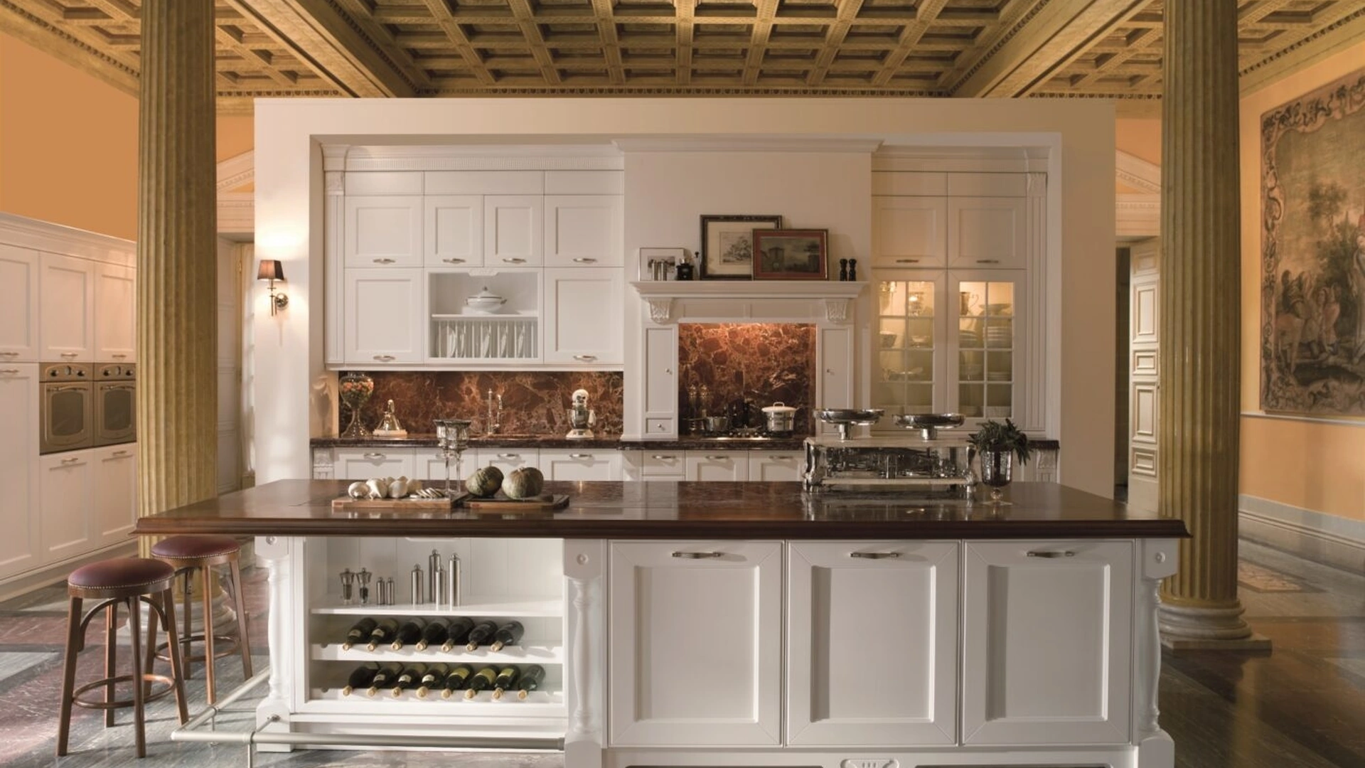 Cucina Classica Opera con isola di Aster Cucine