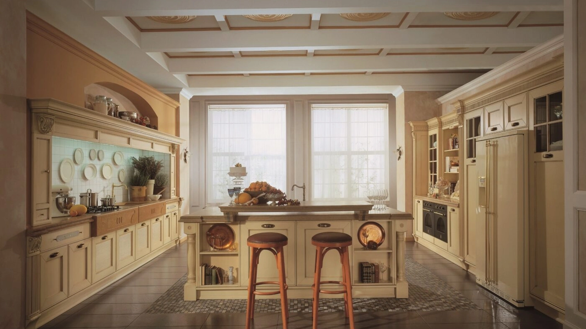 Cucina Classica Opera con isola di Aster Cucine