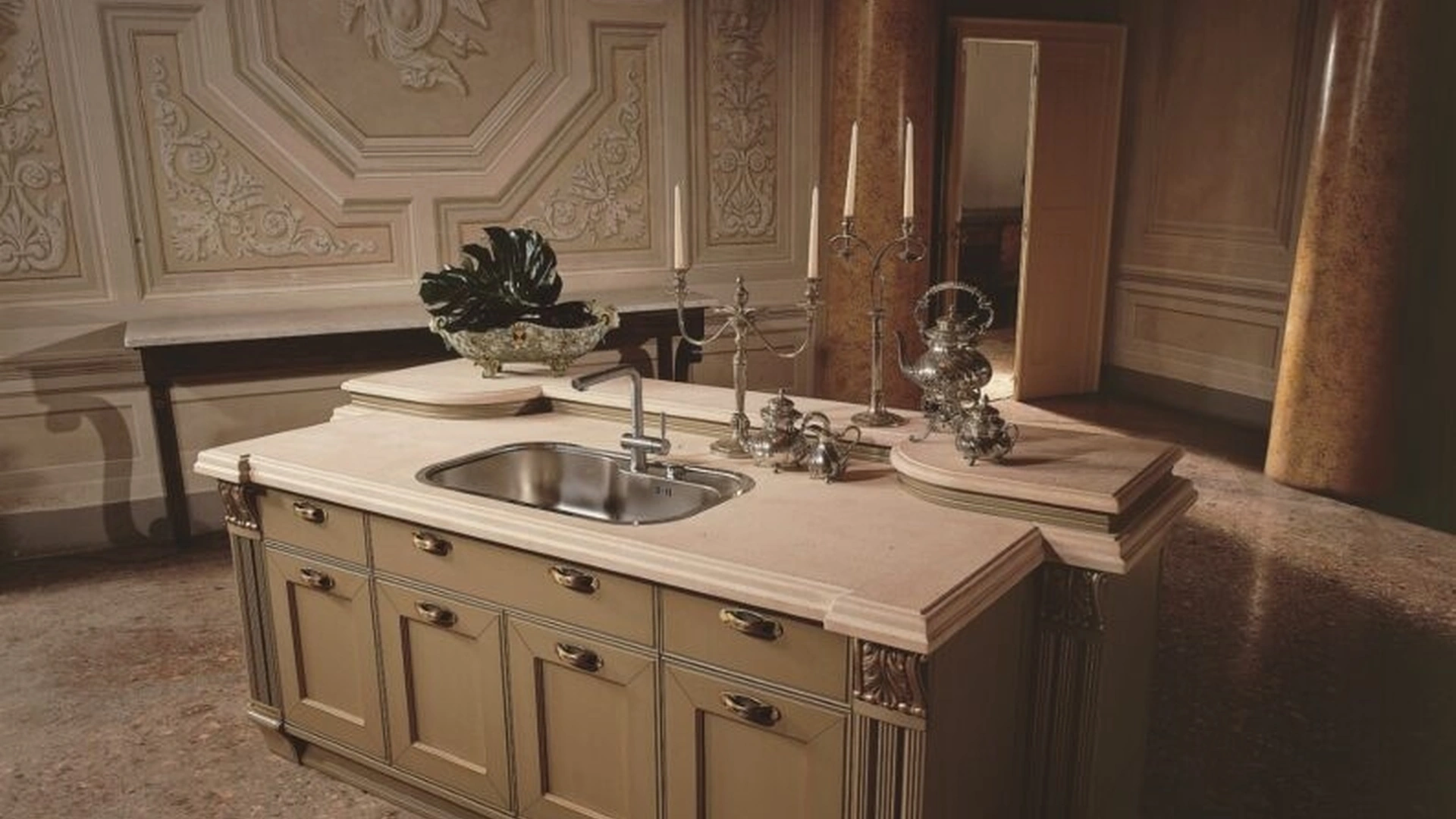 Cucina Classica Opera con isola di Aster Cucine