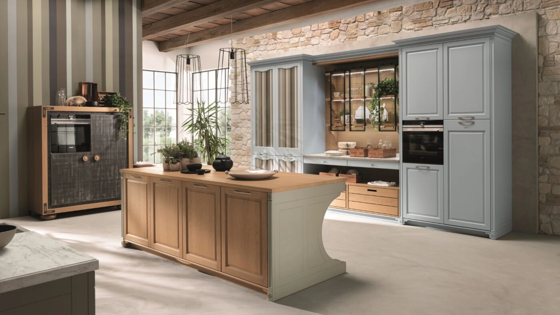 Cucina Classica Portrait con isola di Aster Cucine