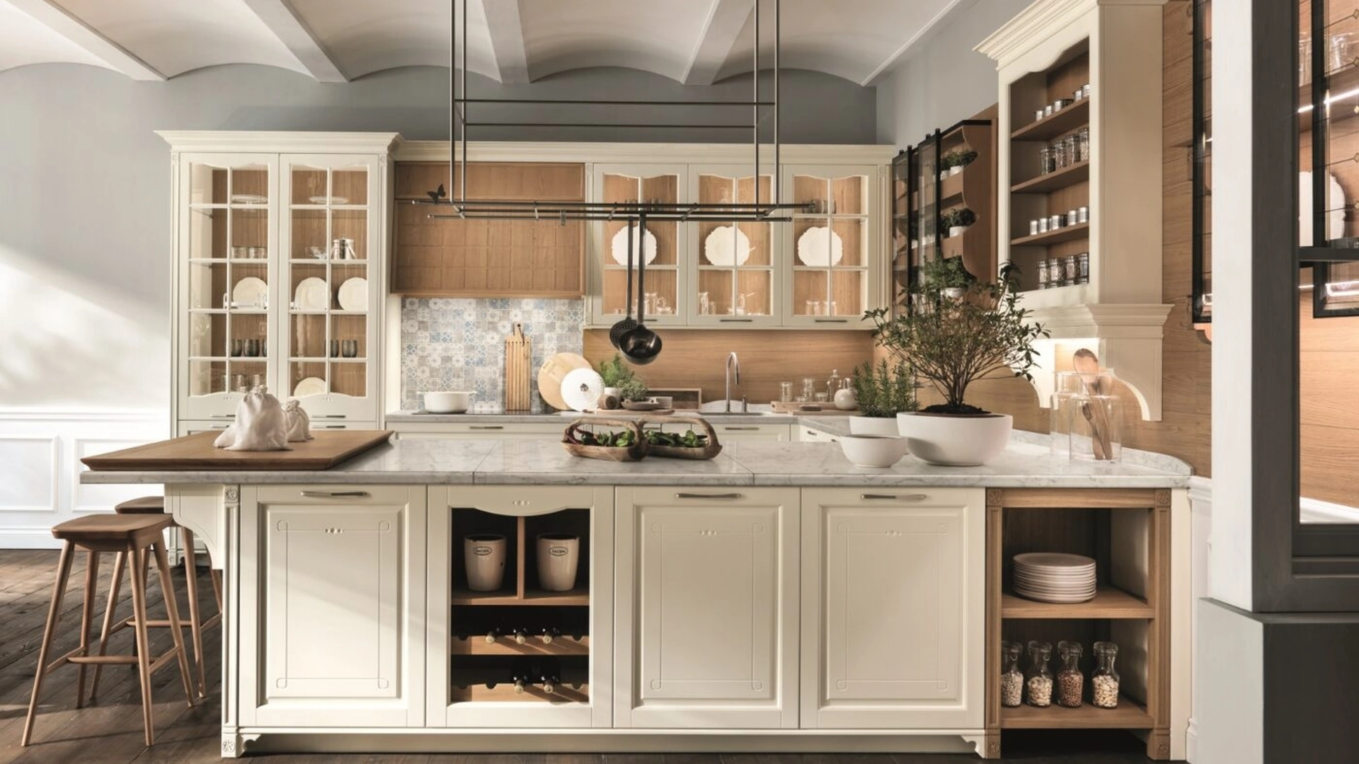 Cucina Classica Portrait con penisola di Aster Cucine