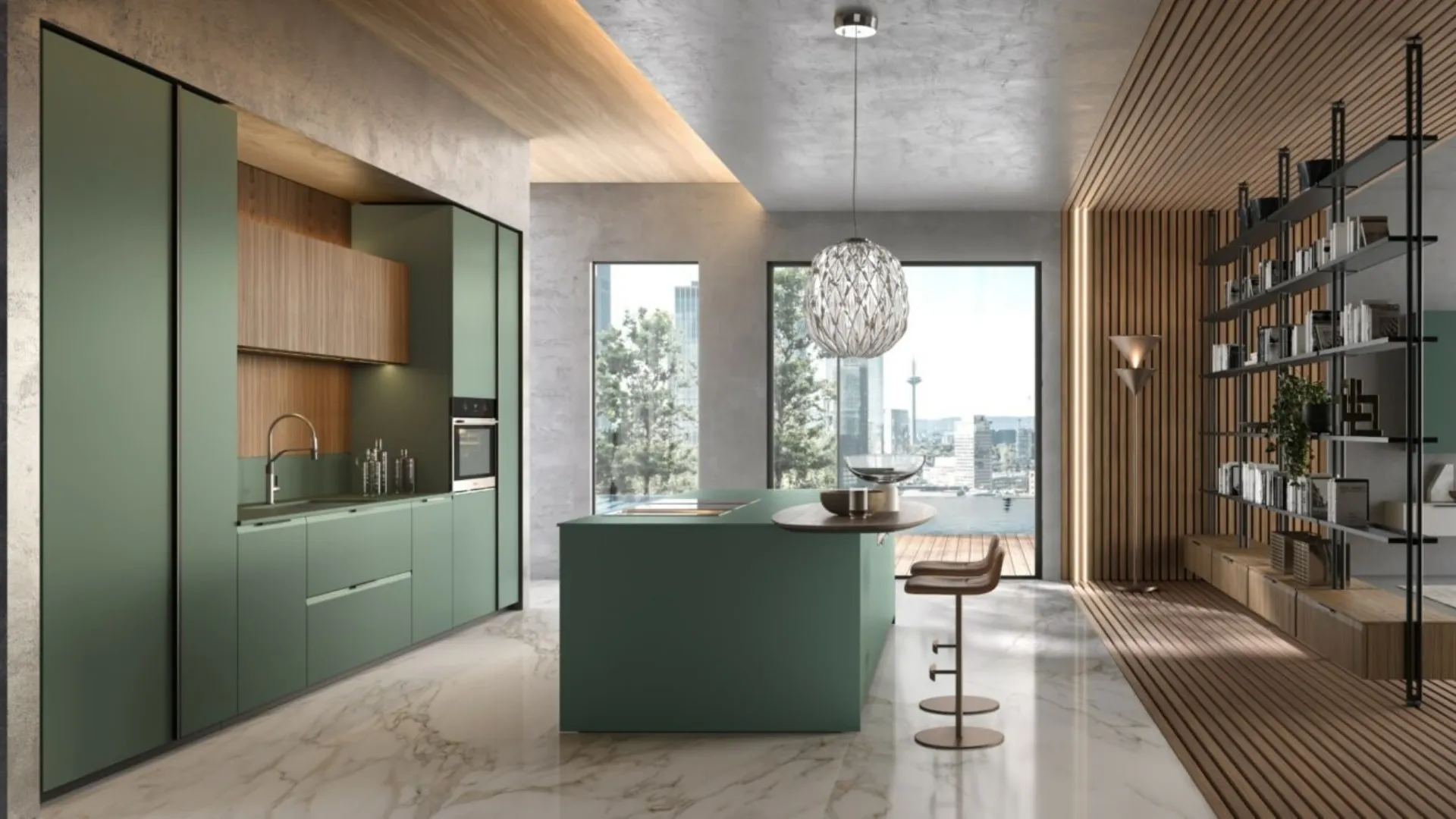 Cucina Design con isola Brera Academy di Aster Cucine