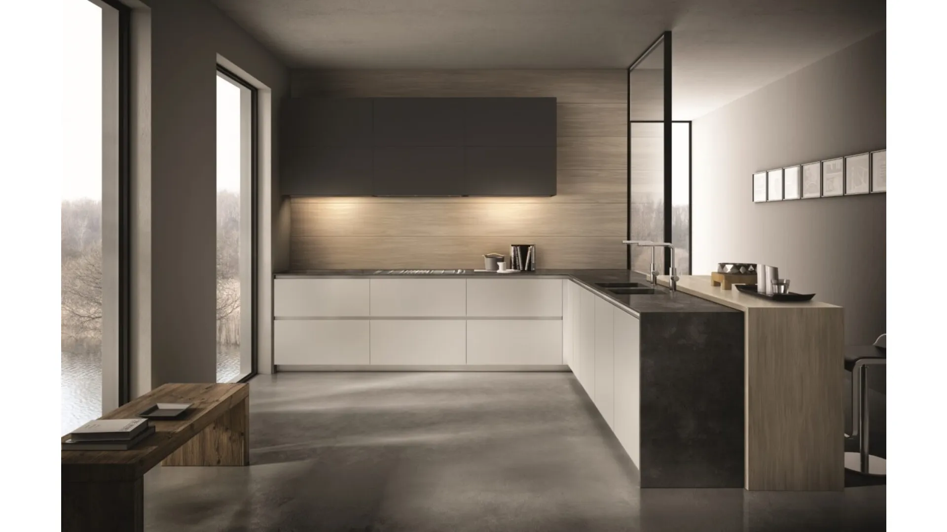 Cucina Design angolare Contempora di Aster Cucine