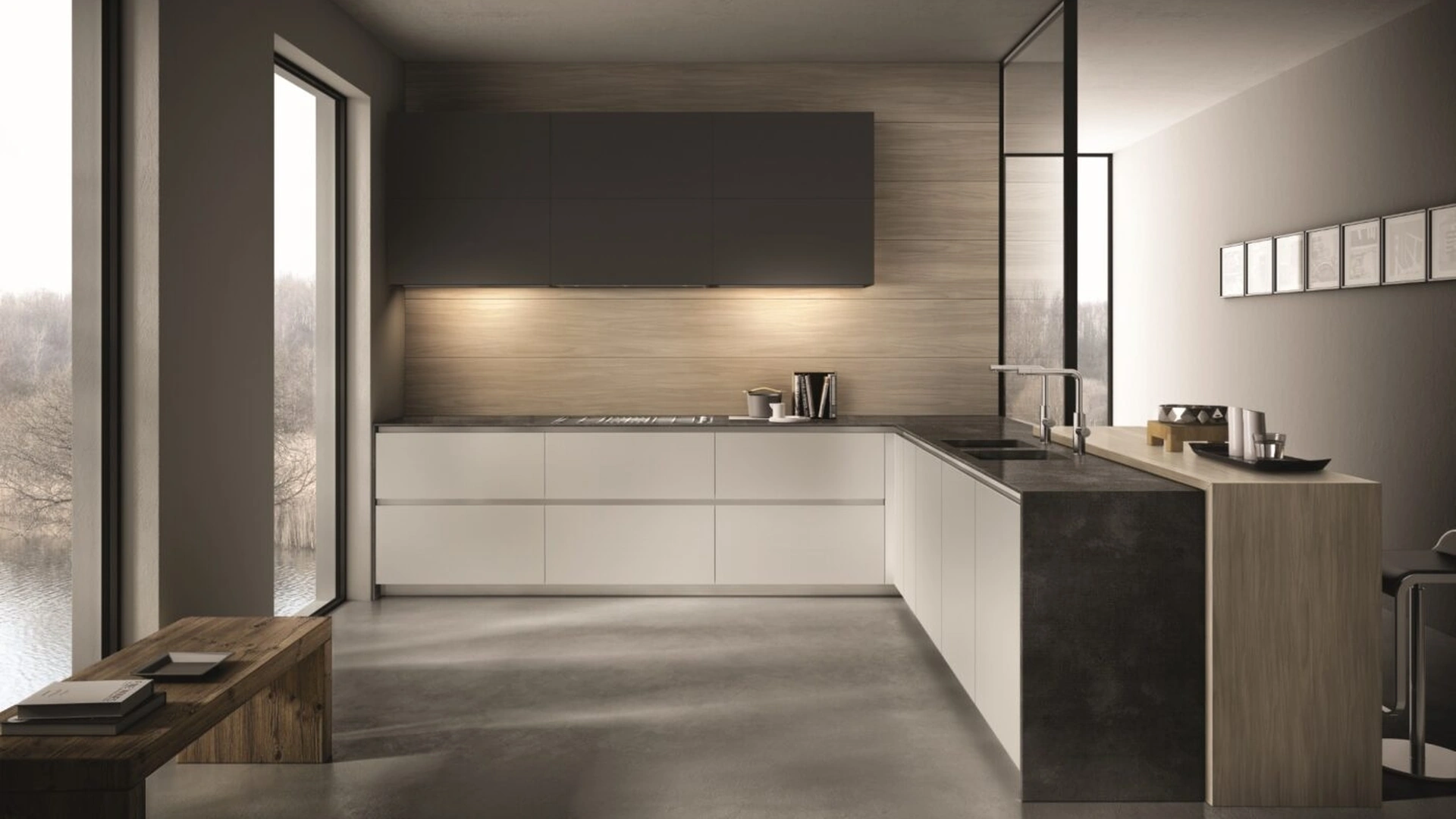 Cucina Design Contempora con penisola di Aster Cucine