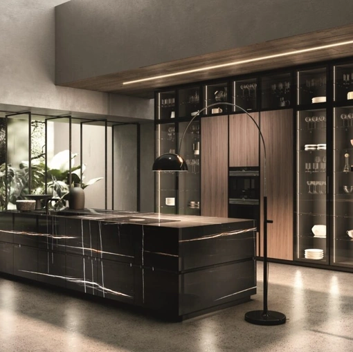 Cucina Design Contempora con isola in marmo di Aster Cucine