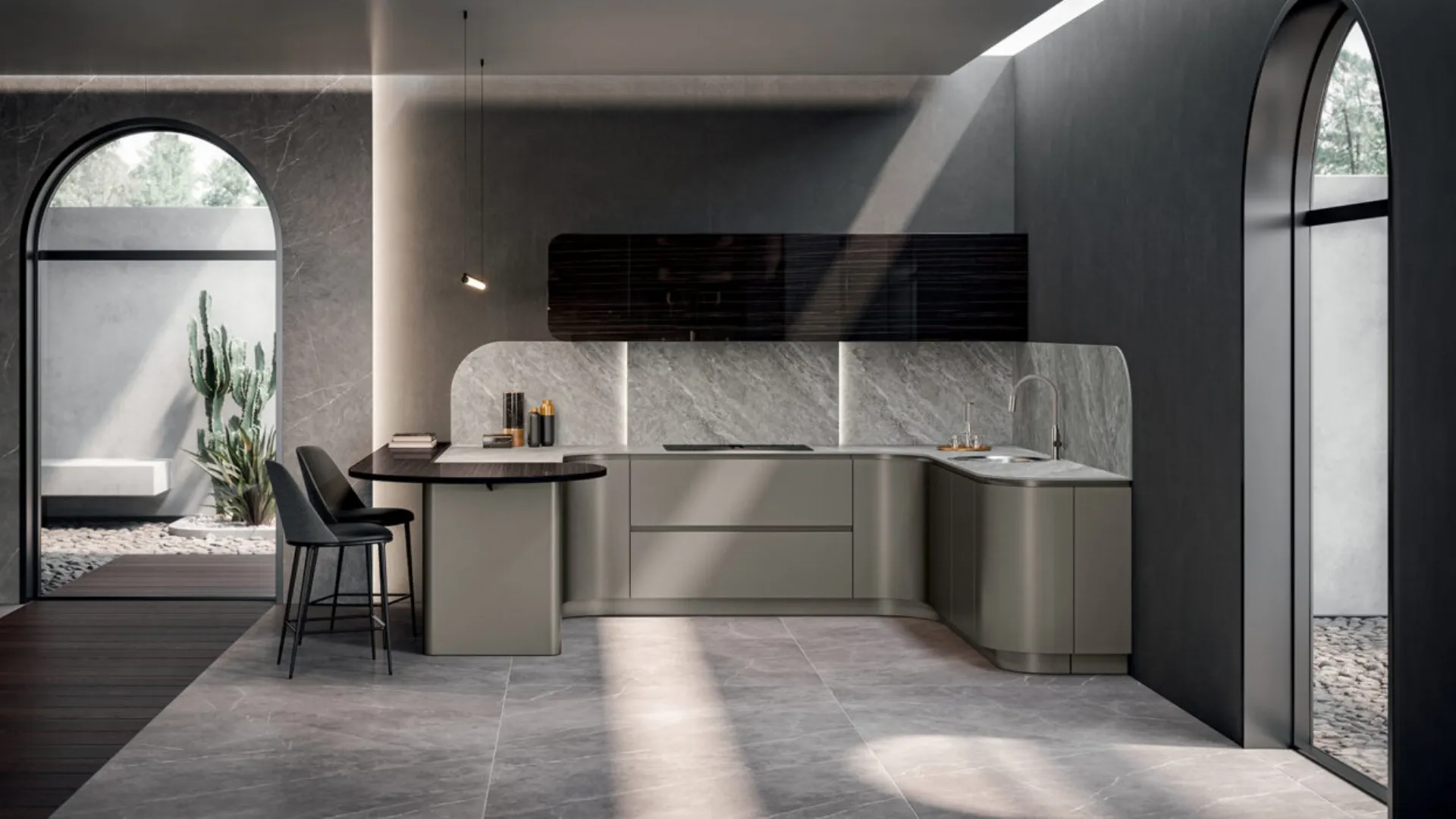 Cucina Design con penisola Domina di Aster Cucine