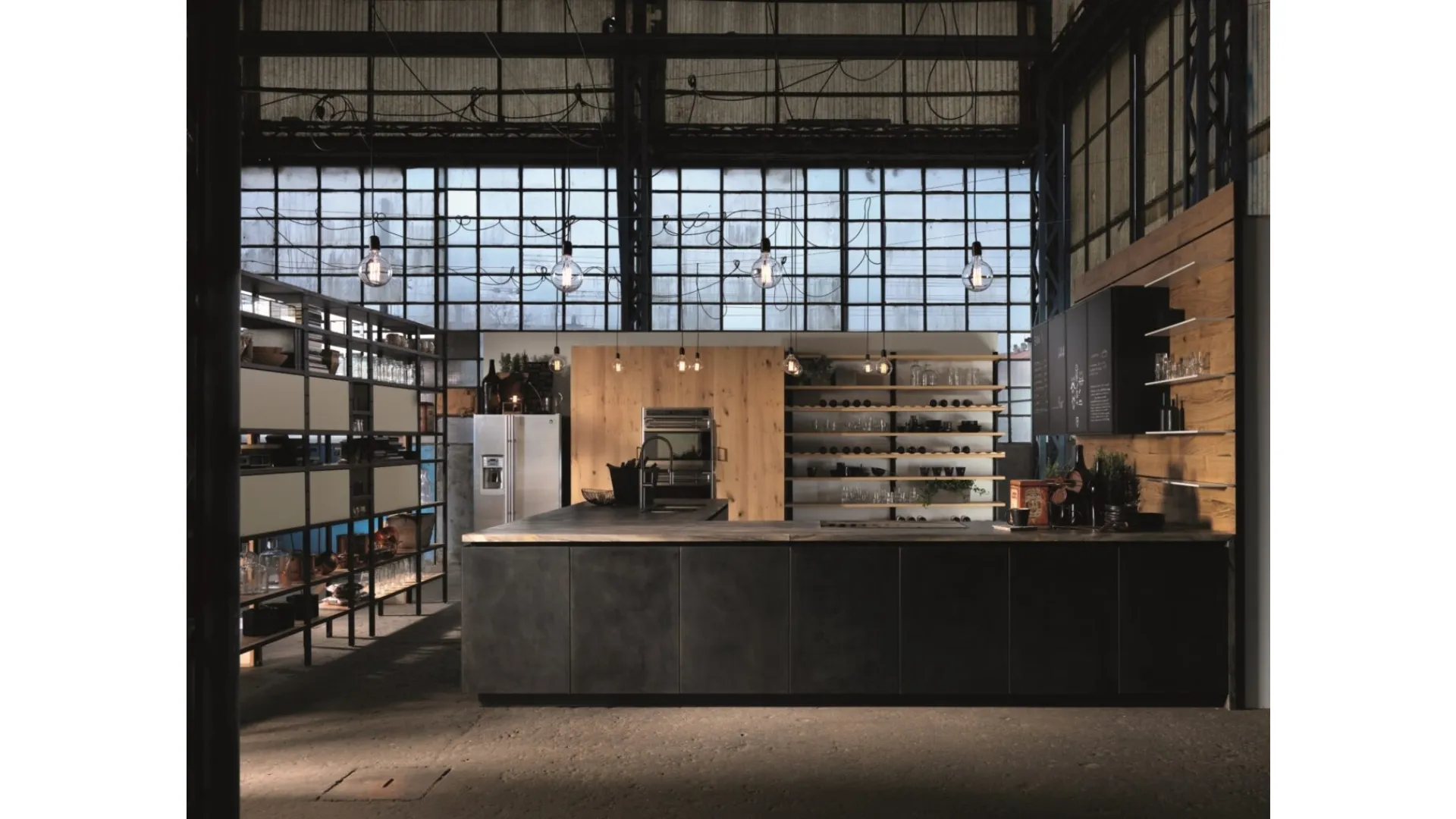 Cucina Design con penisola Factory di Aster Cucine