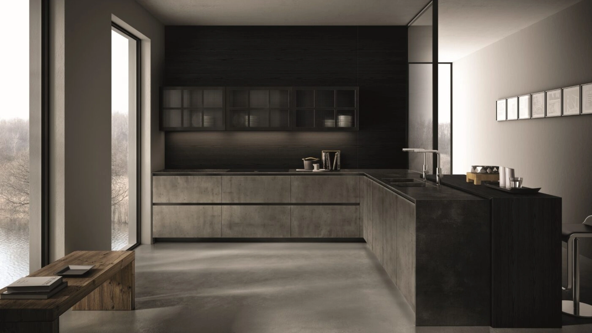Cucina Design Factory con penisola di Aster Cucine