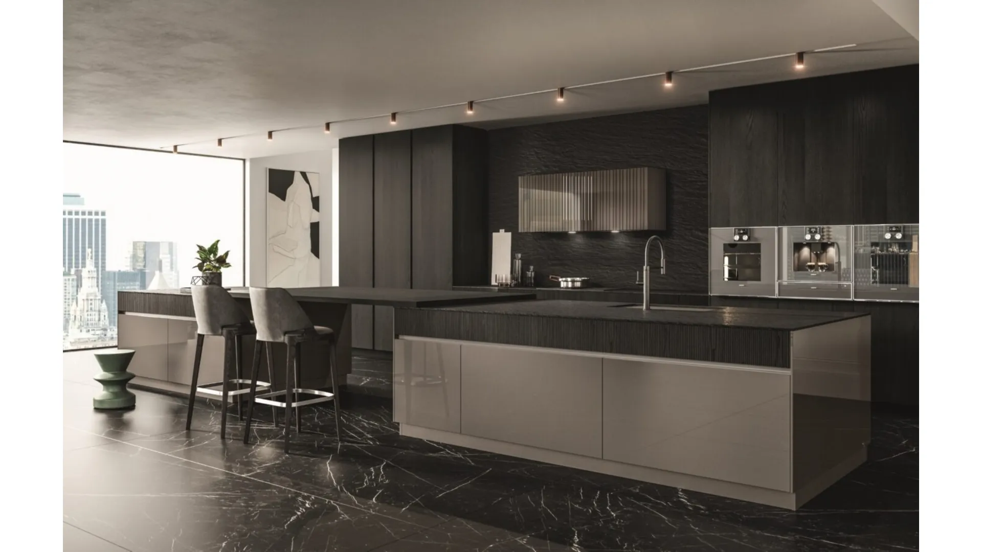 Cucina Design con isola Pure Glam di Aster Cucine