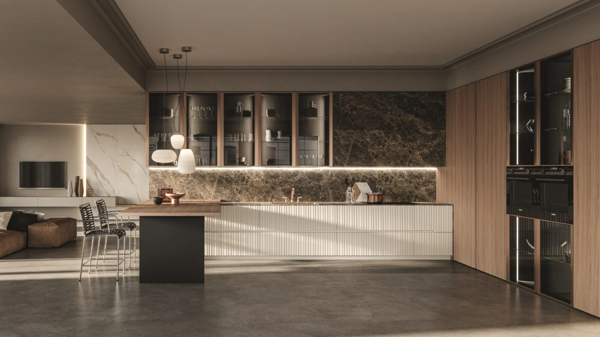 Cucina Design Pure Glam con penisola di Aster Cucine