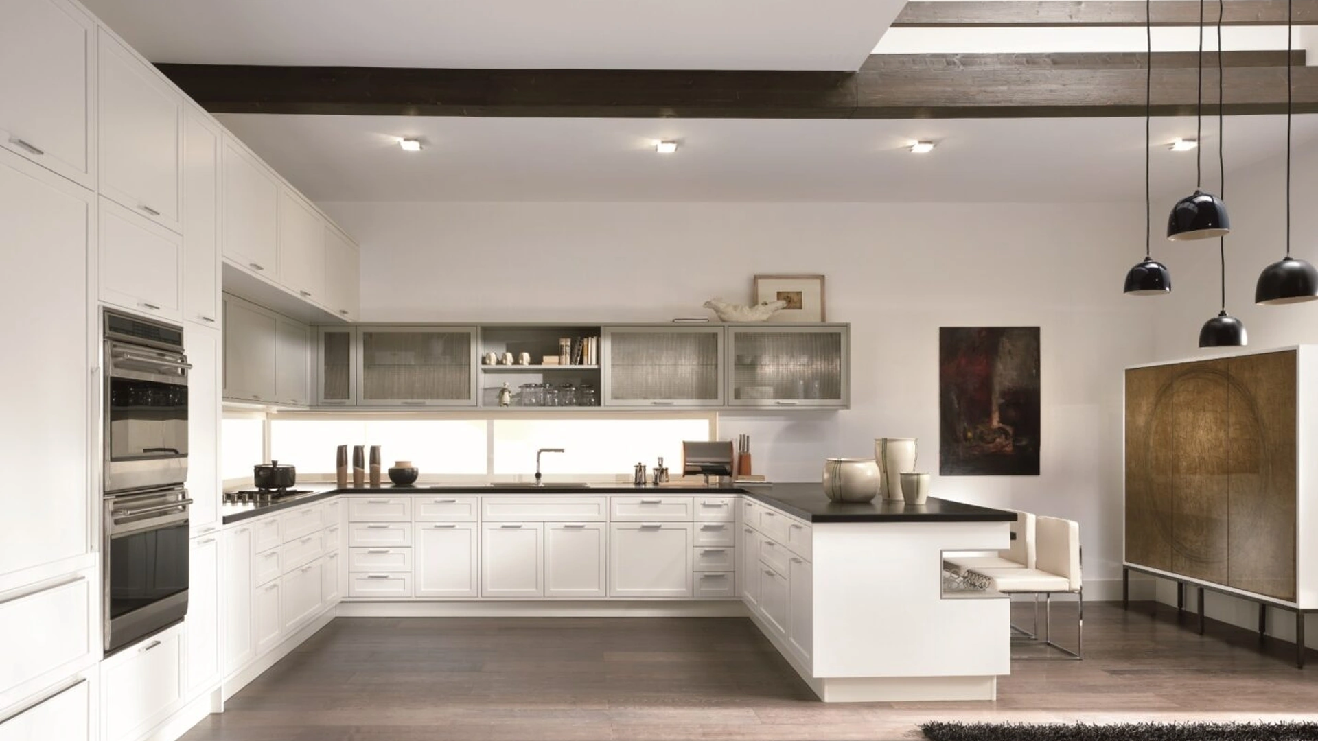 Cucina Design Timeline con penisola laccata di Aster Cucine