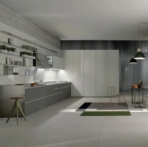 Cucina Design lineare Icon 04 in laccato opaco di Ernestomeda
