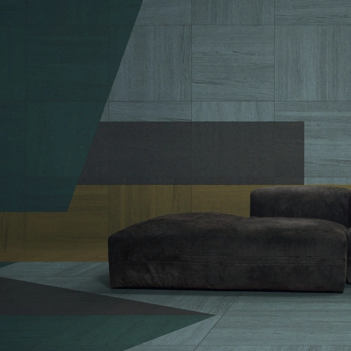 Parquet Grafiche Color Block in impiallacciatura frassino su supporto in multistrato di Giacobazzi